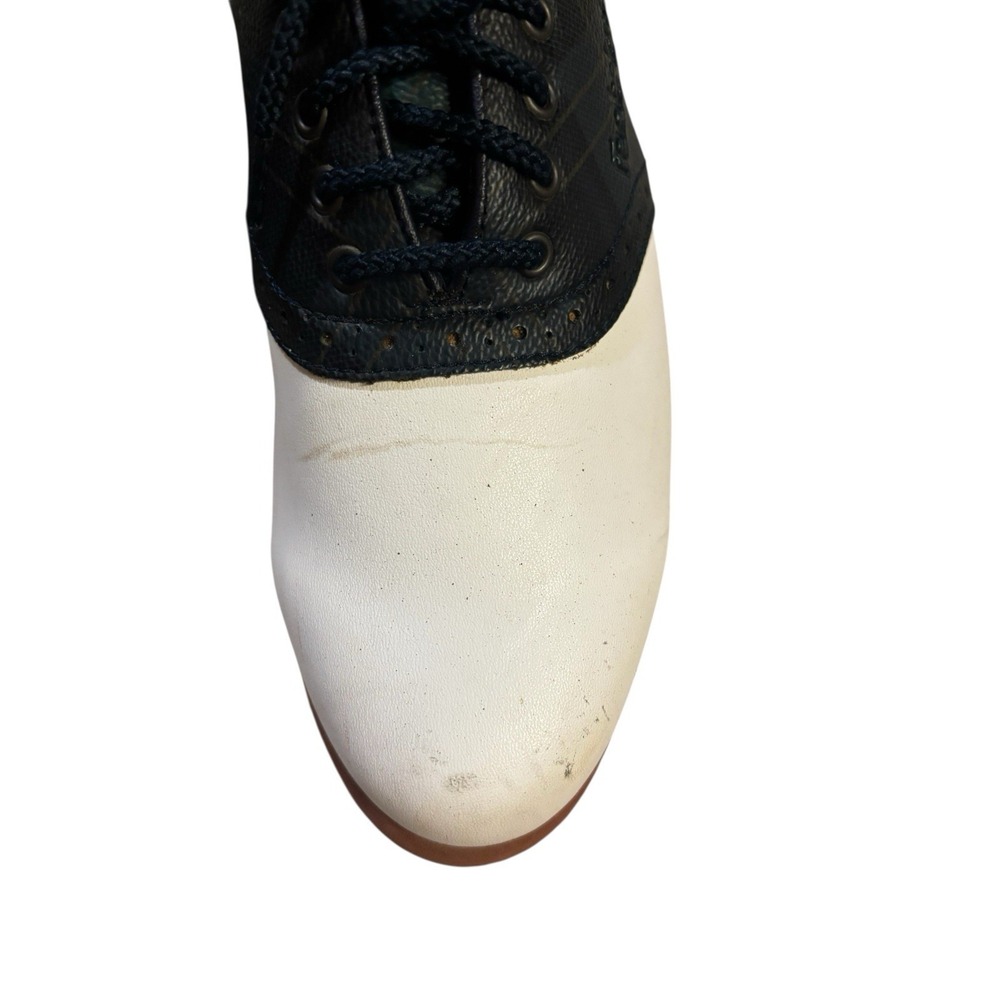 FootJoy GreenJoy Golf Cleats Womens 7 M White‎ Green Plaid Summer Activewear